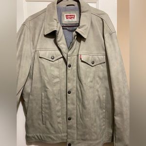 Levi's Gray Faux Leather Trucker Jacket